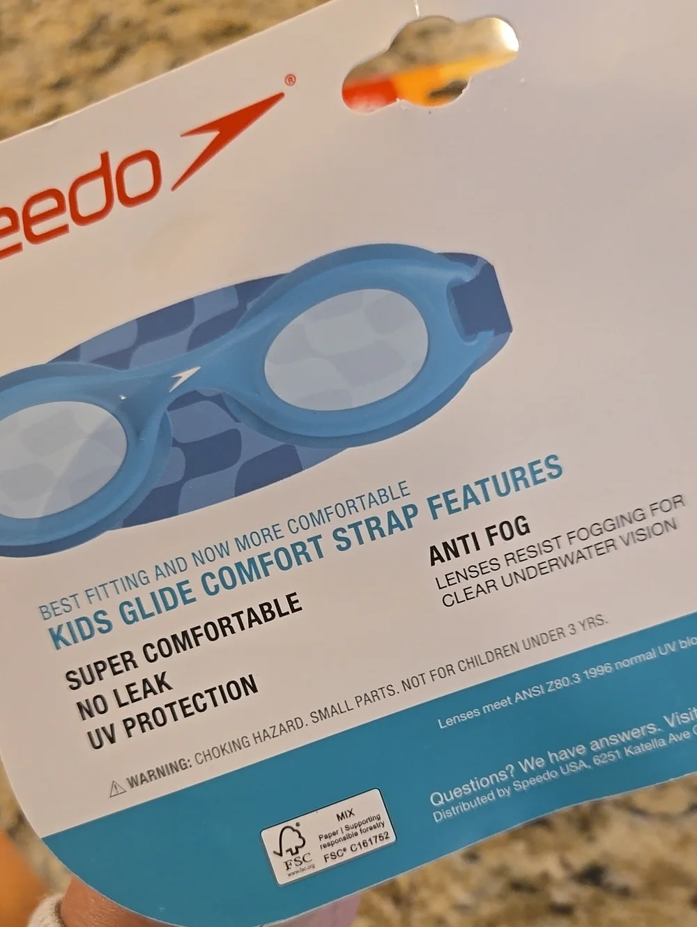 NEW Speedo Kids Glide Comfort Strap Goggles - Set Of 3
